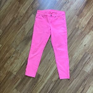 JCREW Hot Pink Toothpick ankle jeans